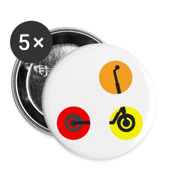E-Scooter Scooter - Buttons large 2.2''/56 mm (5-pack) - white - Front