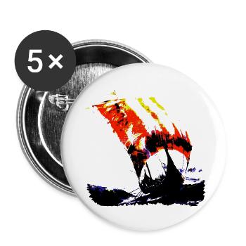 Voile viking - Lot de 5 grands badges (56 mm) - blanc - Devant