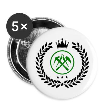 Armoiries des couvreurs - Lot de 5 grands badges (56 mm) - blanc - Devant