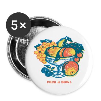 Pack A Bowl T-Shirt - Lot de 5 grands badges (56 mm) - blanc - Devant