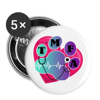 TMFA Tierheiler Tierarztpraxis Tiermedizin - Buttons groß 56 mm (5er Pack) - Weiß - Vorne