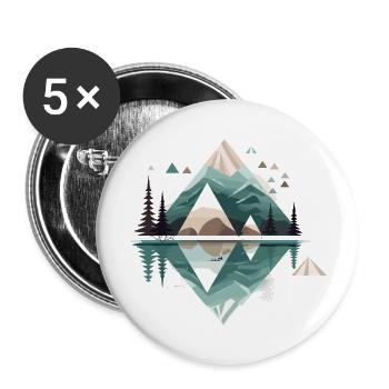 Montagnes minimalistes - Lot de 5 grands badges (56 mm) - blanc - Devant
