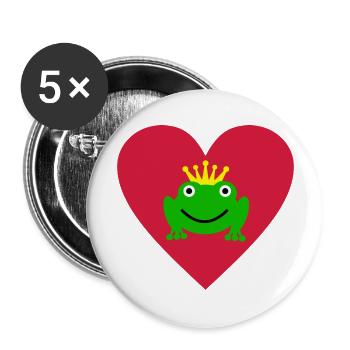 Prince grenouille - Lot de 5 grands badges (56 mm) - blanc - Devant
