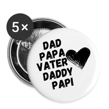 Dad, Dad, Father - Father's Day Gift - Buttons large 2.2''/56 mm (5-pack) - white - Front