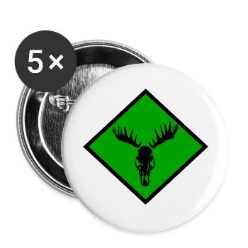 Moose Skull - Buttons large 2.2''/56 mm (5-pack) - white - Front