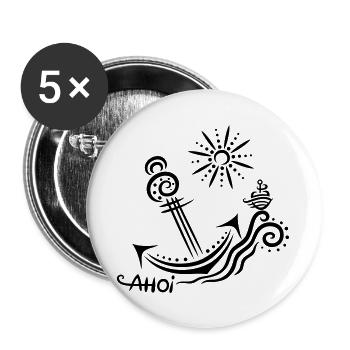 Anker Reisen Sommer Ahoy - Buttons large 2.2''/56 mm (5-pack) - white - Front