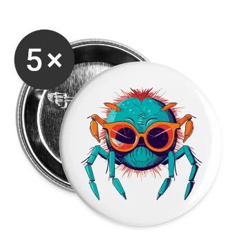 Kraken l'araignée - Lot de 5 grands badges (56 mm) - blanc - Devant