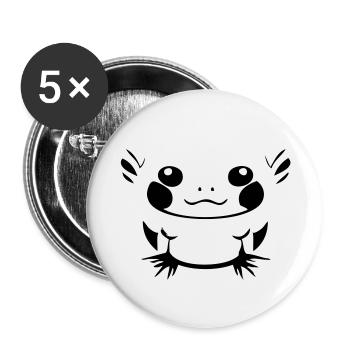 Cartoon Axolotl - Buttons groß 56 mm (5er Pack) - Weiß - Vorne