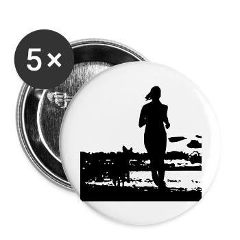 Dog Hund - Buttons groß 56 mm (5er Pack) - Weiß - Vorne