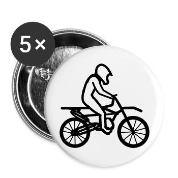 Moto Racer - Lot de 5 grands badges (56 mm) - blanc - Devant