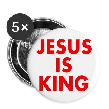 Jesus is king - Buttons large 2.2''/56 mm (5-pack) - white - Front