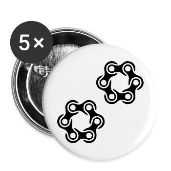 Triathlon Natation Bike Run Marathon - Lot de 5 grands badges (56 mm) - blanc - Devant