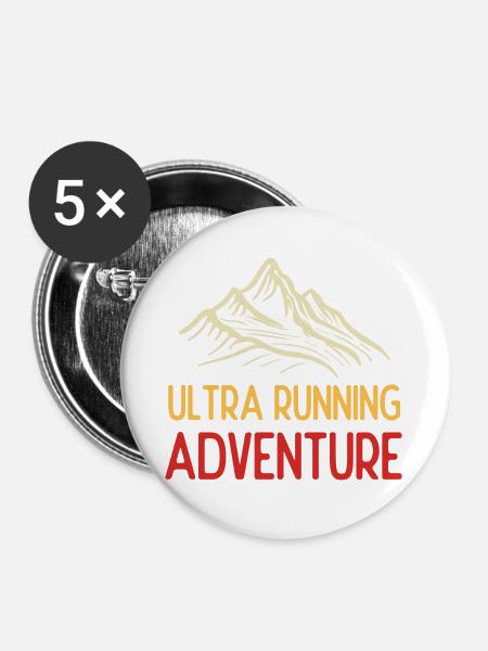 Ultra Running Advrenture - Buttons groß 56 mm (5er Pack) - Weiß