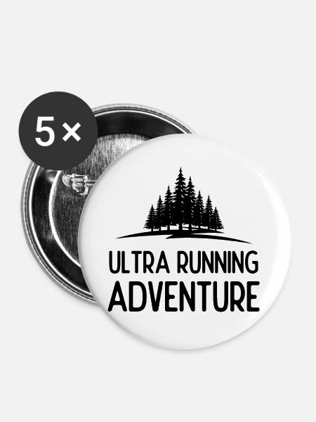 Ultra Running Advrenture - Buttons groß 56 mm (5er Pack) - Weiß