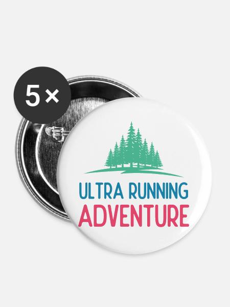 Ultra Running Advrenture - Buttons groß 56 mm (5er Pack) - Weiß