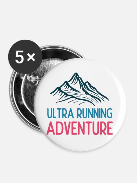 Ultra Running Advrenture - Buttons groß 56 mm (5er Pack) - Weiß