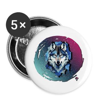 BlueWolf - Buttons groß 56 mm (5er Pack) - Weiß - Vorne