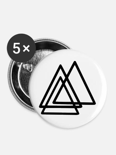 Formen - Dreiecke - Buttons groß 56 mm (5er Pack) - Weiß