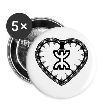 Z Imazighen (en Amulette) - Lot de 5 grands badges (56 mm) - blanc - Devant