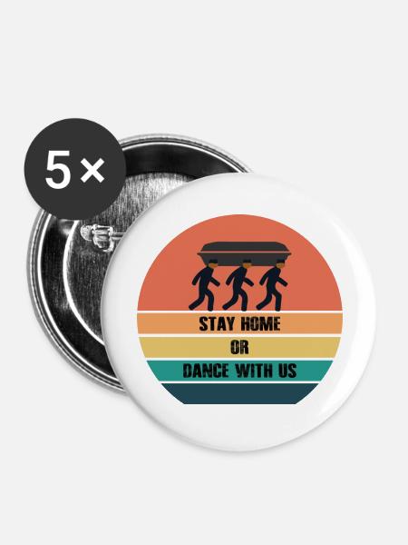 Dancing Dance Music - Buttons groß 56 mm (5er Pack) - Weiß