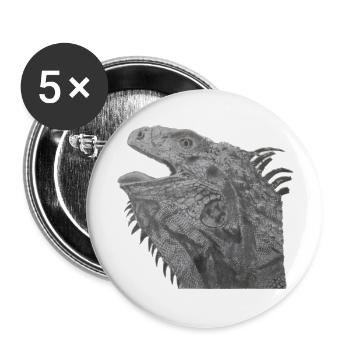 Bartagame - Buttons groß 56 mm (5er Pack) - Weiß - Vorne