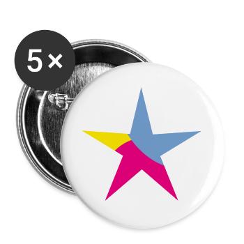 STERN. STERNE. STERN. FEST. JAHRESTAG. WEIHNACHTEN - Buttons groß 56 mm (5er Pack) - Weiß - Vorne