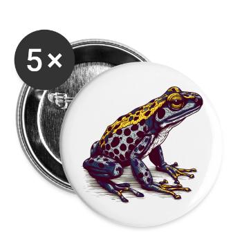 Der giftige Pfeilgiftfrosch lebt in den Tropen - Buttons groß 56 mm (5er Pack) - Weiß - Vorne