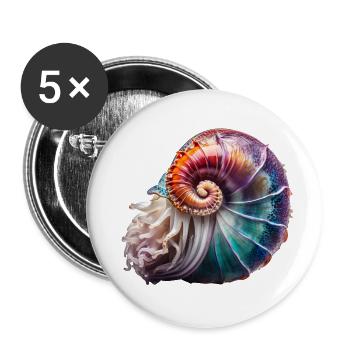 The Nautilus is also called a pearl boat - Buttons large 2.2''/56 mm (5-pack) - white - Front