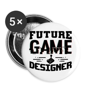 Game Designer - Buttons large 2.2''/56 mm (5-pack) - white - Front