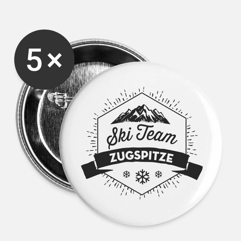 Ski Team Zugspitze - Buttons large 2.2''/56 mm (5-pack) - white