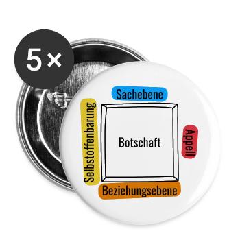 Vier Ohren Modell - Buttons groß 56 mm (5er Pack) - Weiß - Vorne