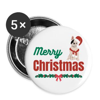 Love Dogs - Christmas Pets Design - Lot de 5 grands badges (56 mm) - blanc - Devant