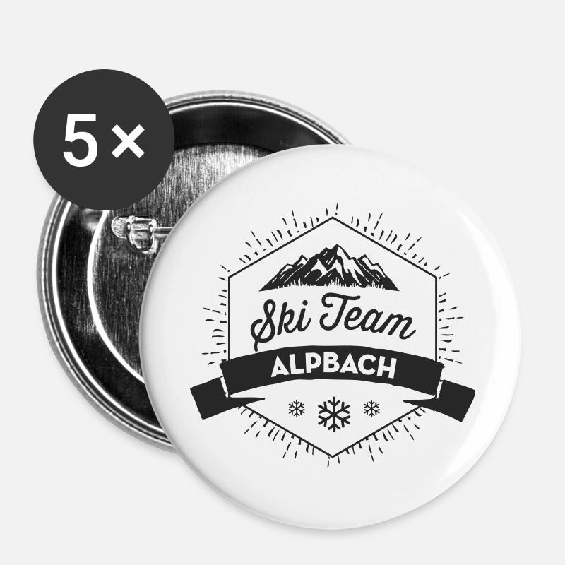 Ski Team Alpbach - Buttons large 2.2''/56 mm (5-pack) - white