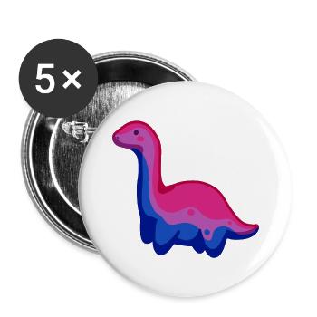 hugadino bi dino, cute dinosaur - Buttons large 2.2''/56 mm (5-pack) - white - Front