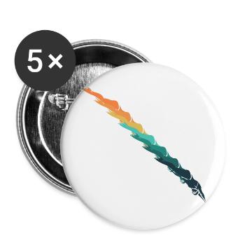 Natation rétro - Lot de 5 grands badges (56 mm) - blanc - Devant