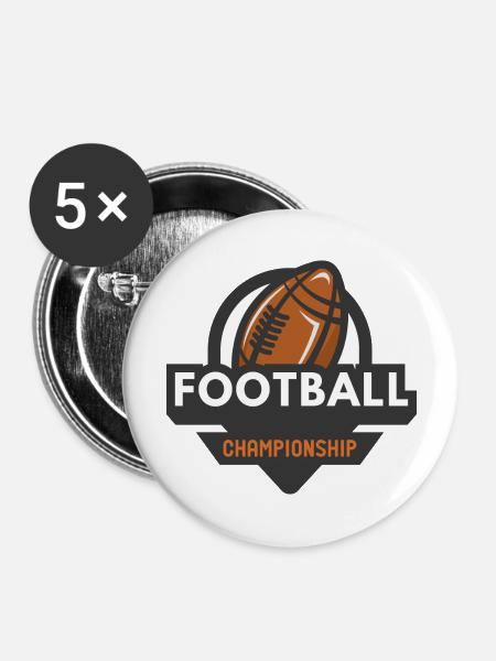 Ballsport - Buttons groß 56 mm (5er Pack) - Weiß
