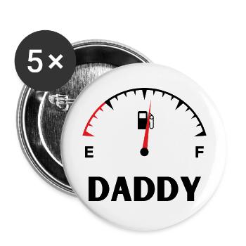 Mommy daddy baby match t shirt - Lot de 5 grands badges (56 mm) - blanc - Devant