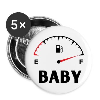 Mommy daddy baby match t shirt - Buttons large 2.2''/56 mm (5-pack) - white - Front