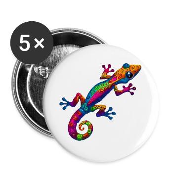 Gecko - Buttons groß 56 mm (5er Pack) - Weiß - Vorne