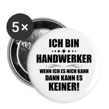 Handwerker Handyman Handwerk Werkzeug Baustelle - Buttons groß 56 mm (5er Pack) - Weiß - Vorne