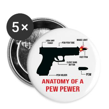 Anatomy of a pew - Buttons groß 56 mm (5er Pack) - Weiß - Vorne