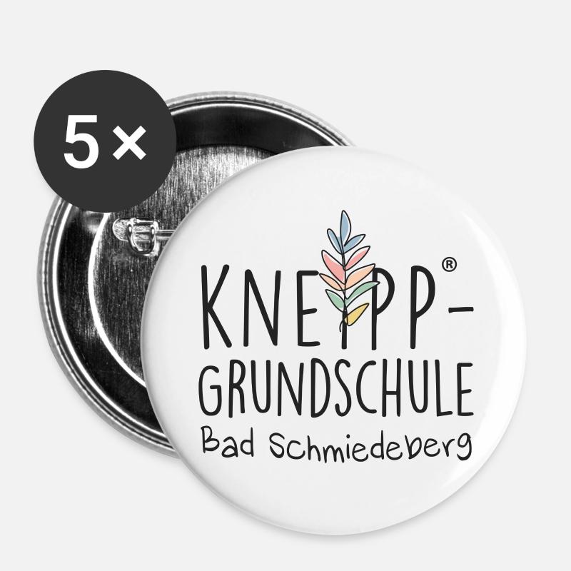 Kneipp®-Grundschule Bad Schmiedeberg - Buttons groß 56 mm (5er Pack) - Weiß