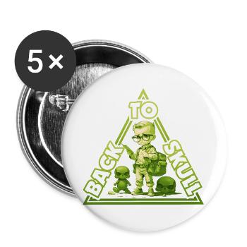 Retour à l'école - vert - Lot de 5 grands badges (56 mm) - blanc - Devant