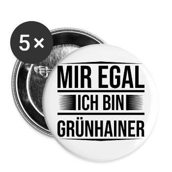 Grünhain mir egal - Buttons groß 56 mm (5er Pack) - Weiß - Vorne