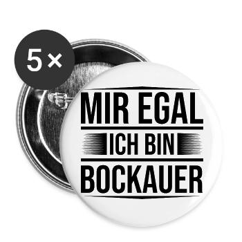 Mir egal Bockau - Buttons groß 56 mm (5er Pack) - Weiß - Vorne