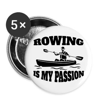 Ruderer Ruderteam Rudern Ruderverein Rudersport - Buttons groß 56 mm (5er Pack) - Weiß - Vorne