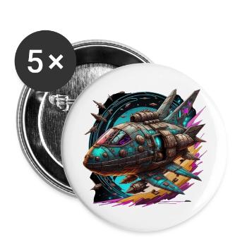 Spaceship - Buttons large 2.2''/56 mm (5-pack) - white - Front