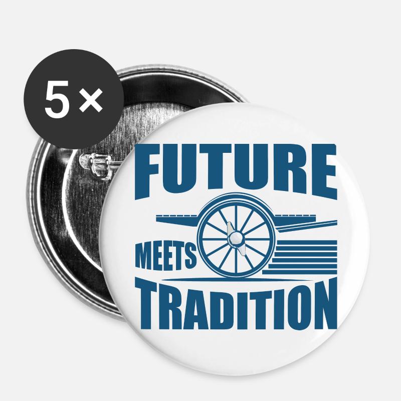 FUTURE MEETS TRADITION - Buttons large 2.2''/56 mm (5-pack) - white