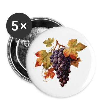 Grapes - Buttons large 2.2''/56 mm (5-pack) - white - Front