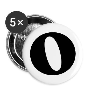 Buchstabe o - Buttons groß 56 mm (5er Pack) - Weiß - Vorne